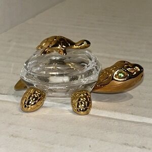 Swarovski Crystal Turtle Figurine Small Jewelry Box